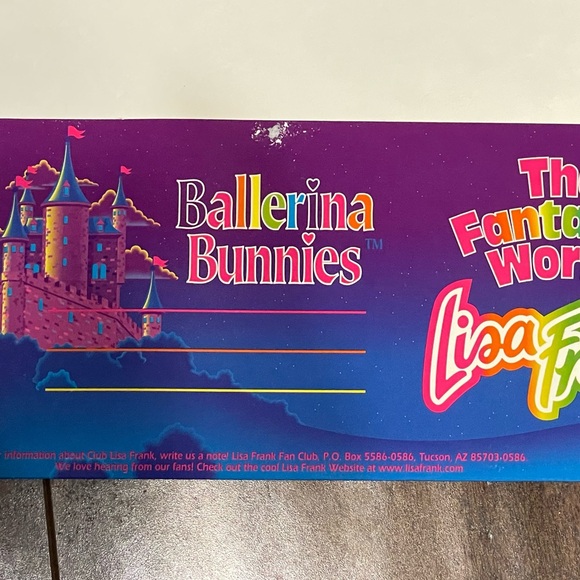 Lisa Frank Ballerina Bunnies Folder Portfolio Unpunched Fantastic World Set Of 2 - Picture 6 of 9